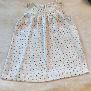 LOFT Sleeveless Blouse Tank Floral Daffodil Print